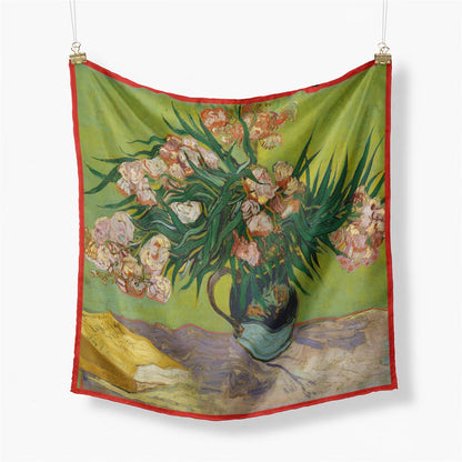 "Vase with Oleander and Book" Scarf