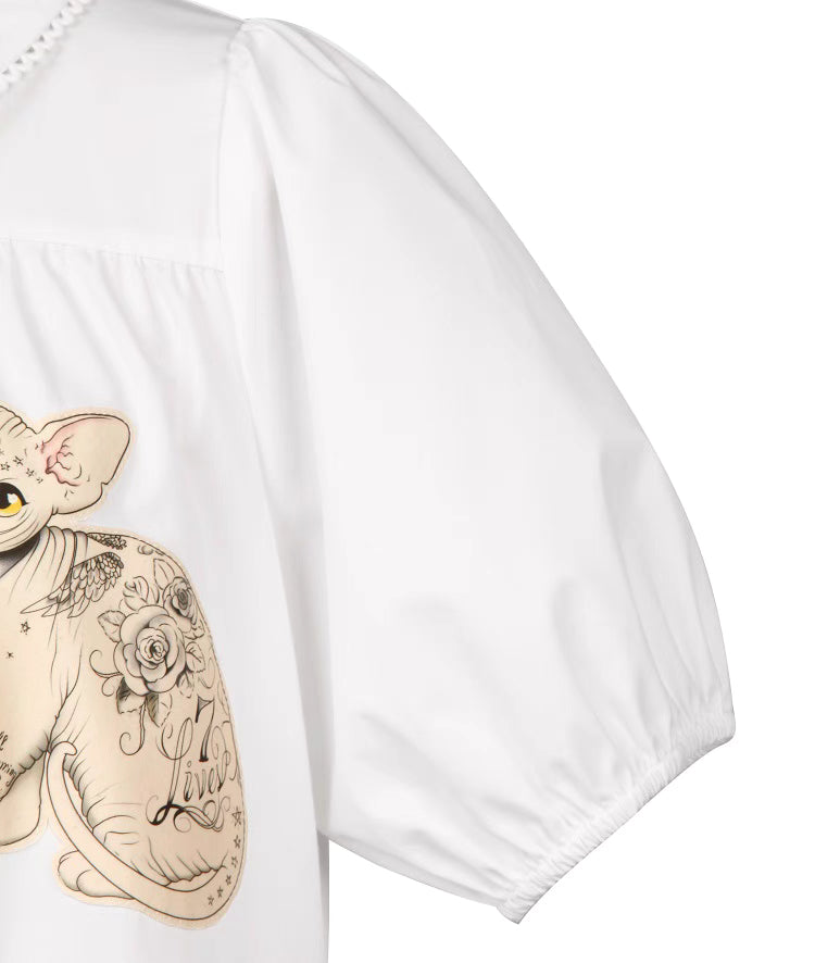 baby cat doll loose puff sleeves dress