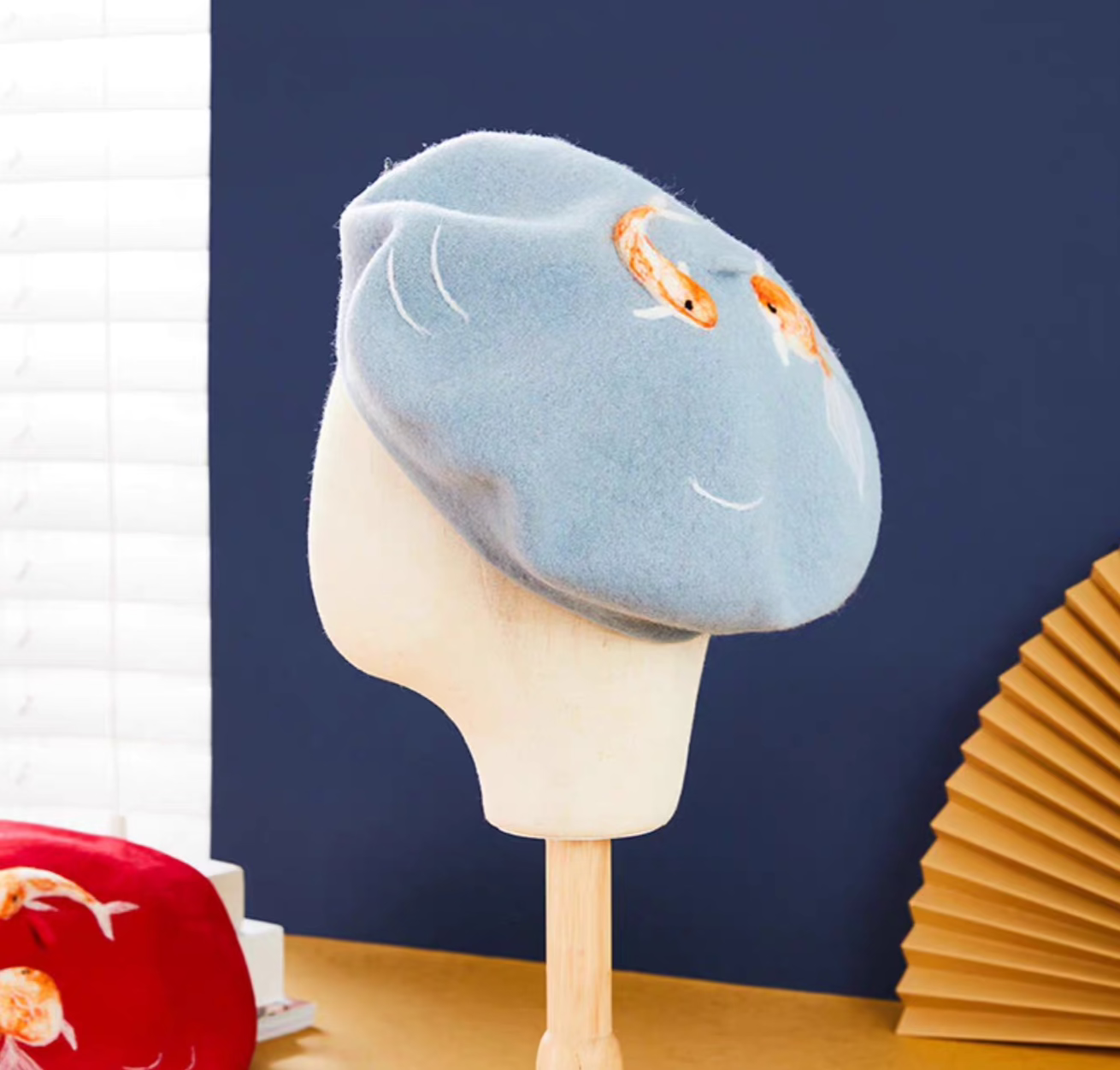 wool felt Chinese style fish painter hat