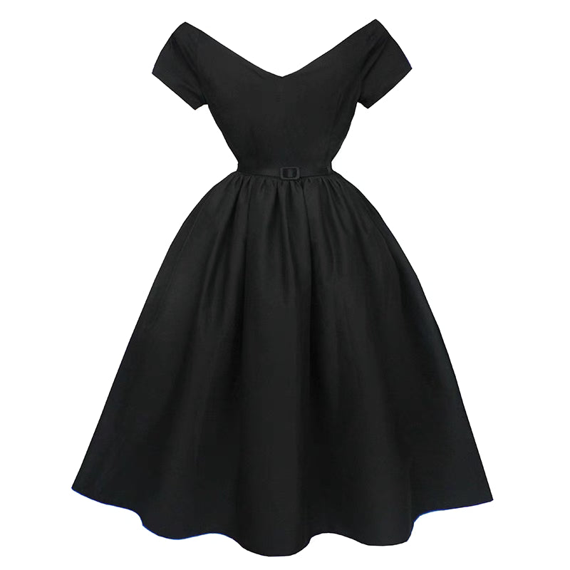 annual party retro style V-neck high waist puffy dress remulia annual party retro style V-neck high waist puffy dress remulia
