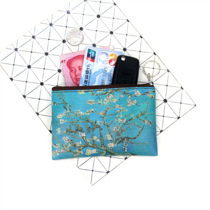 "Blooming almond tree branch" makeup pouch