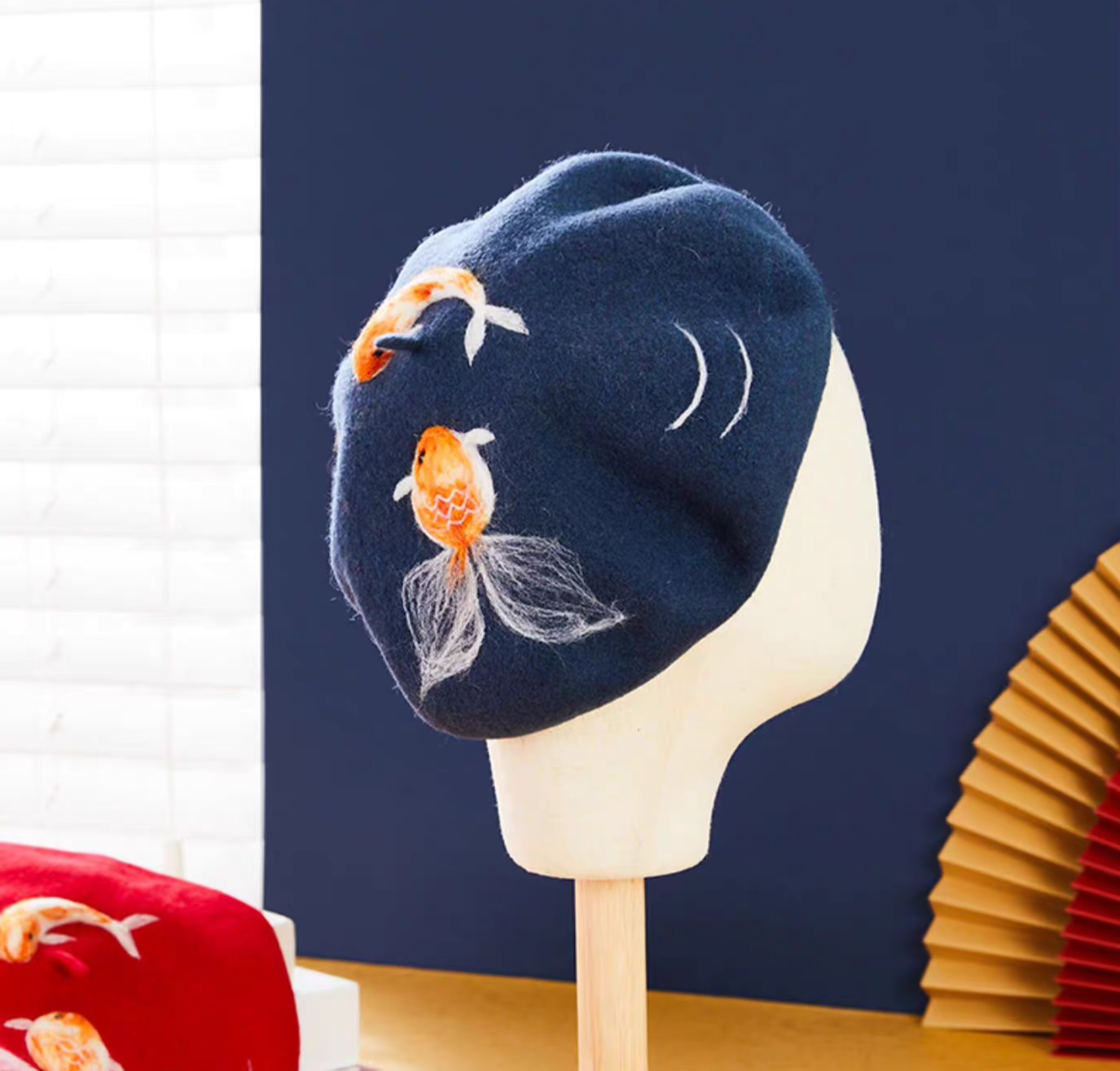 wool felt Chinese style fish painter hat