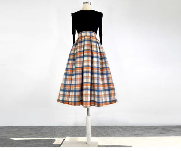 woolen high-waisted tutu skirt slimming skirt