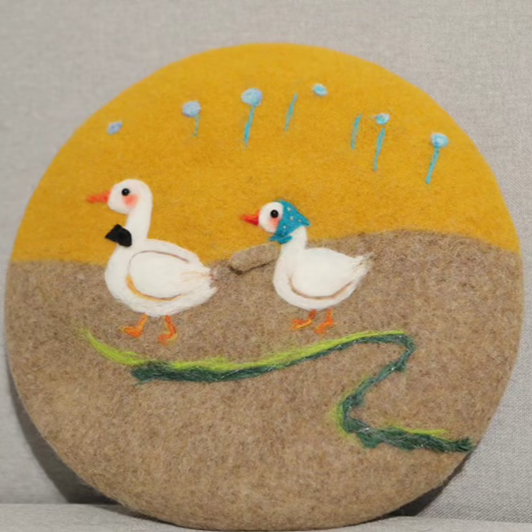 cute big white duck beret