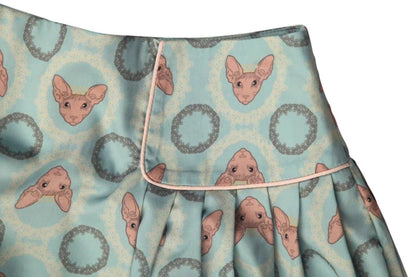 high-waisted mid-length cat skirt