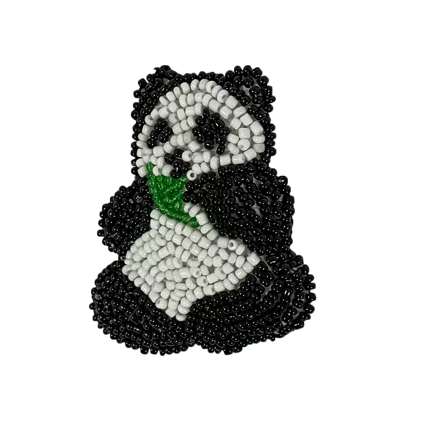 bead embroidered panda brooch accessories 