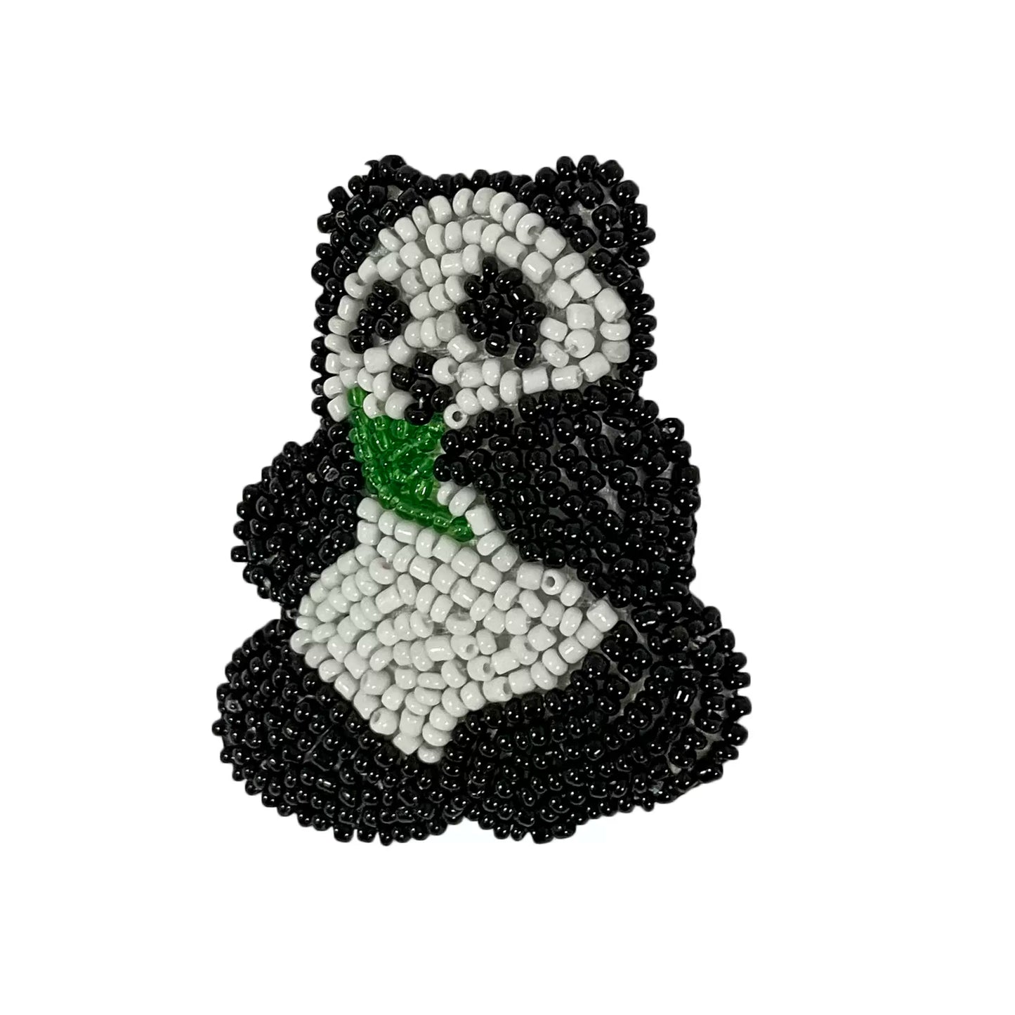 bead embroidered panda brooch accessories