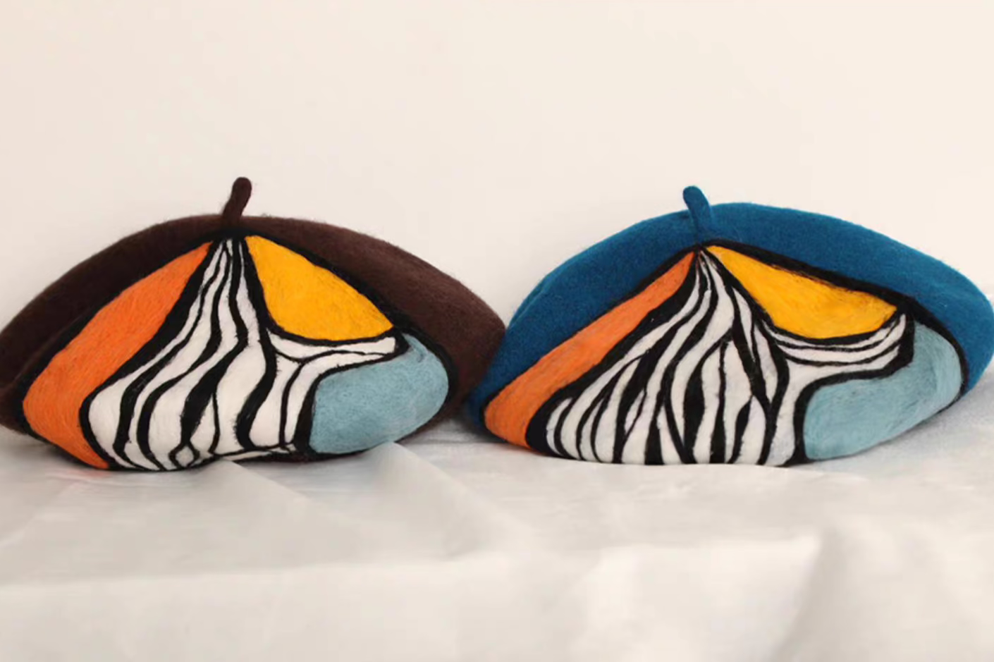 Japanese zebra retro beret