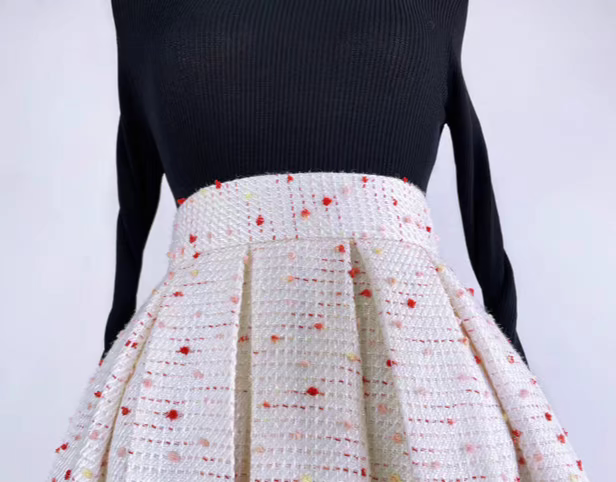 high waist colorful dots umbrella skirt