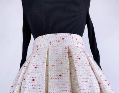 high waist colorful dots umbrella skirt 