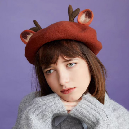 Deer Forest Style Beret