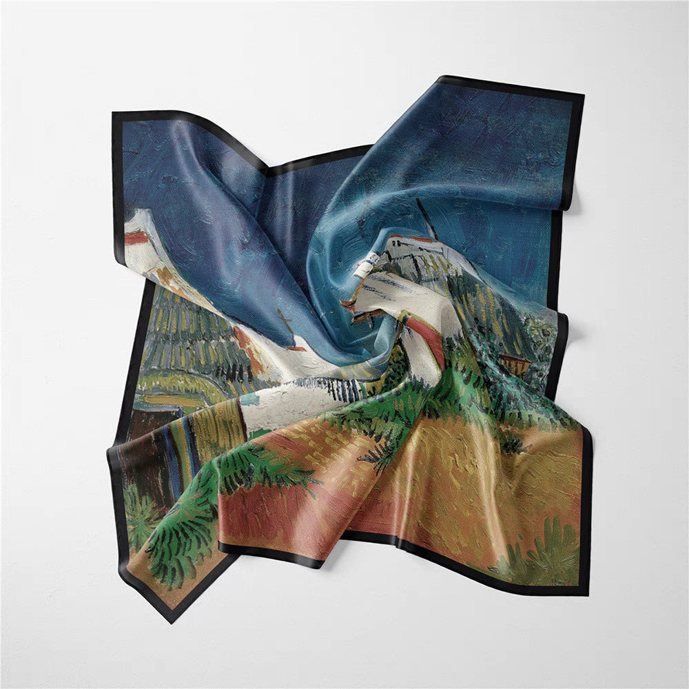 "Three White Cabins in Sainte-Marie" scarf