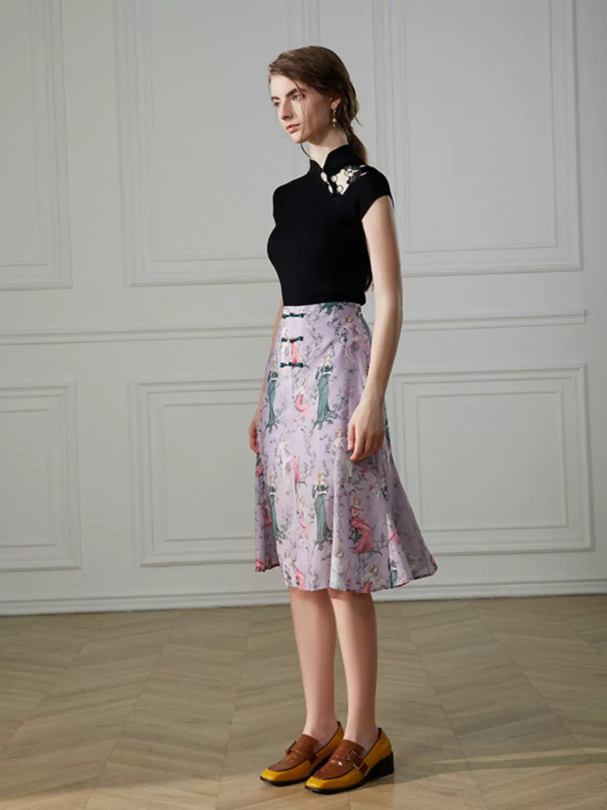 national style hip mid-length skirt