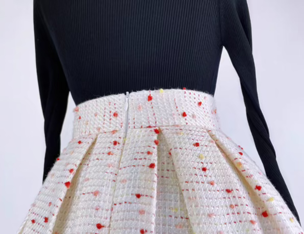 high waist colorful dots umbrella skirt