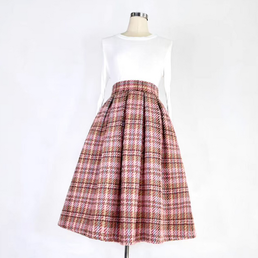 woolen ersatile mid-length high-waisted skirt 