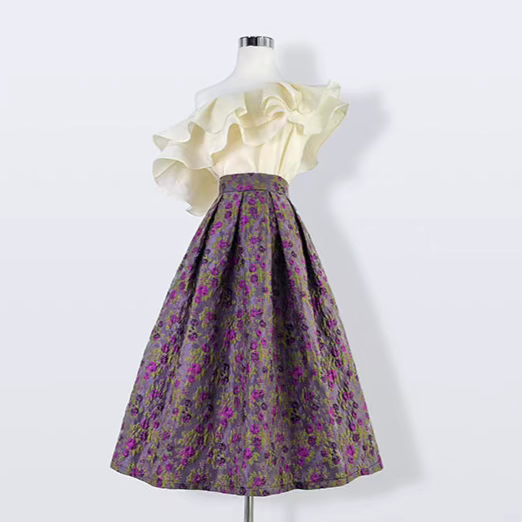 loral temperament high-end pastoral style skirt