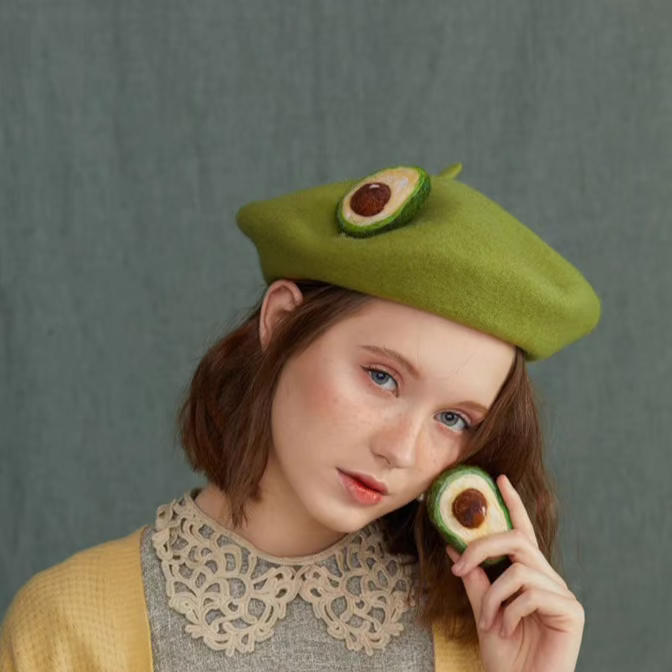 Wool Felt Avocado Hat