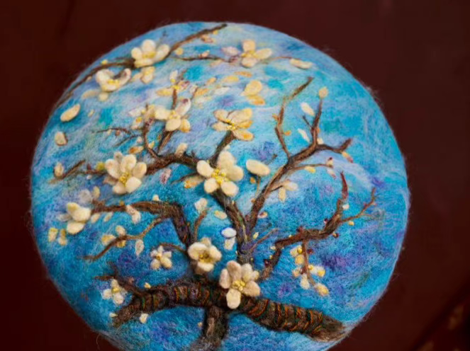 Apricot Blossom Blue and White Painter Hat