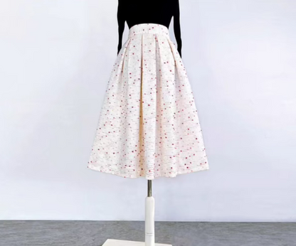 high waist colorful dots umbrella skirt 