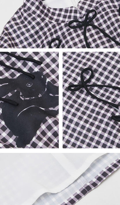 Black Rabbit Bow Cheongsam Collar Dress 