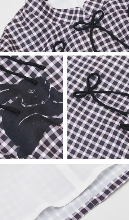 Black Rabbit Bow Cheongsam Collar Dress