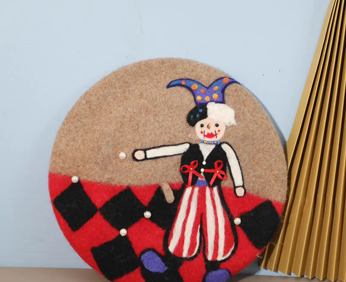 warm painter cute childlike clown hat