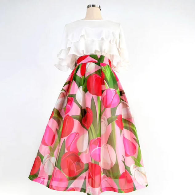 flower fairy tulip organza umbrella skirt