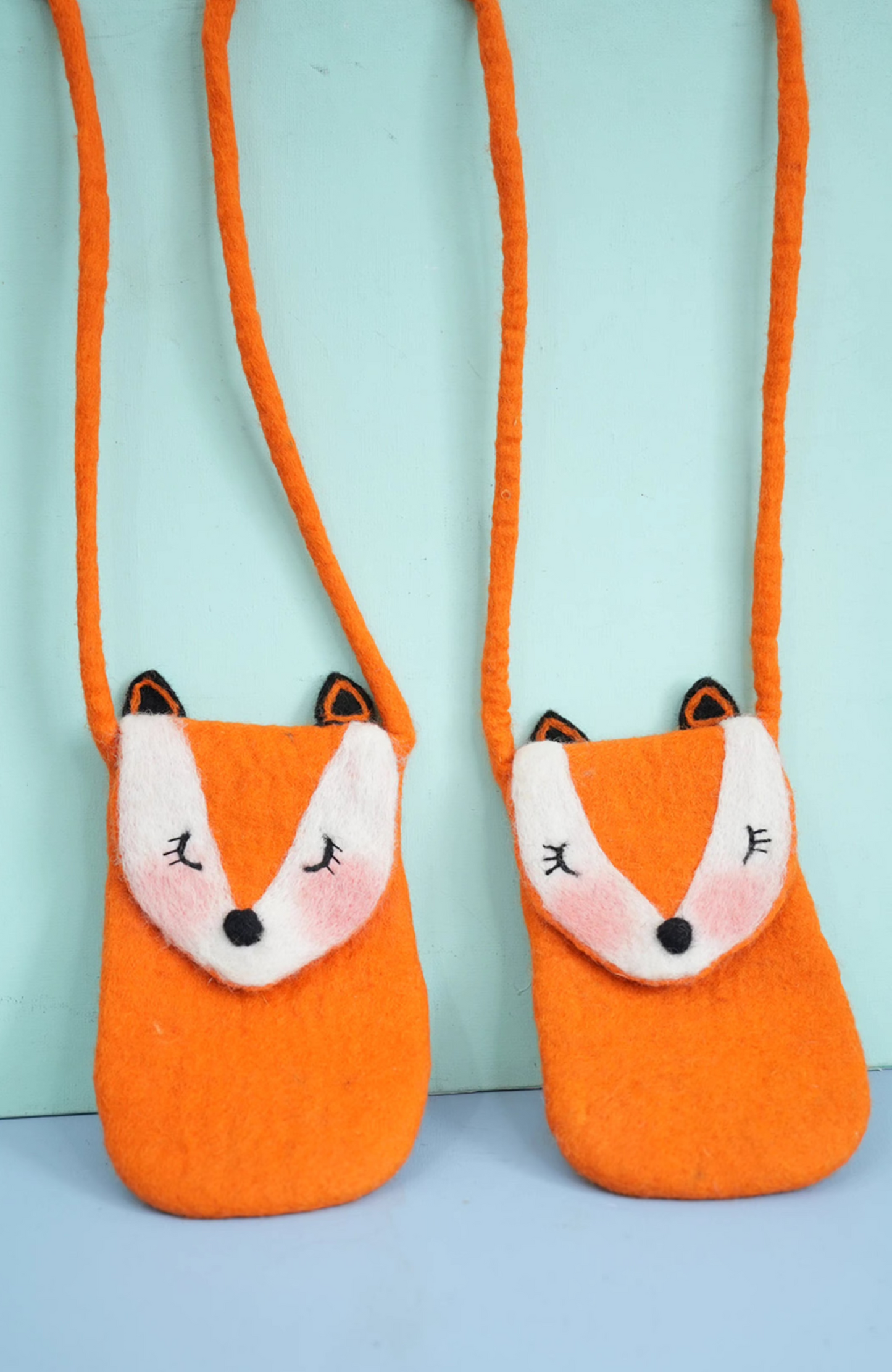 wool felt fox mobile phone bag