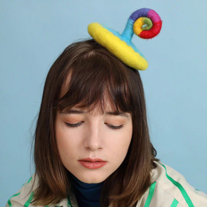 wool felt yellow elegant little hat