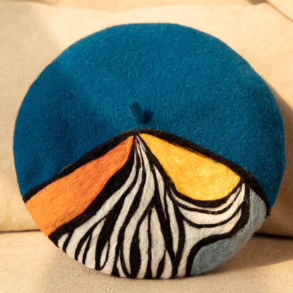 Japanese zebra retro beret