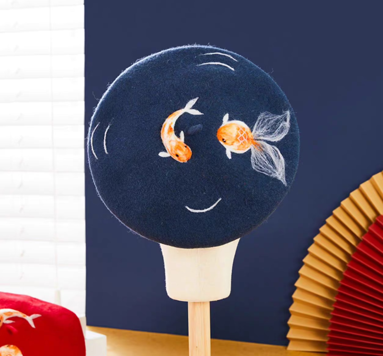 wool felt Chinese style fish painter hat