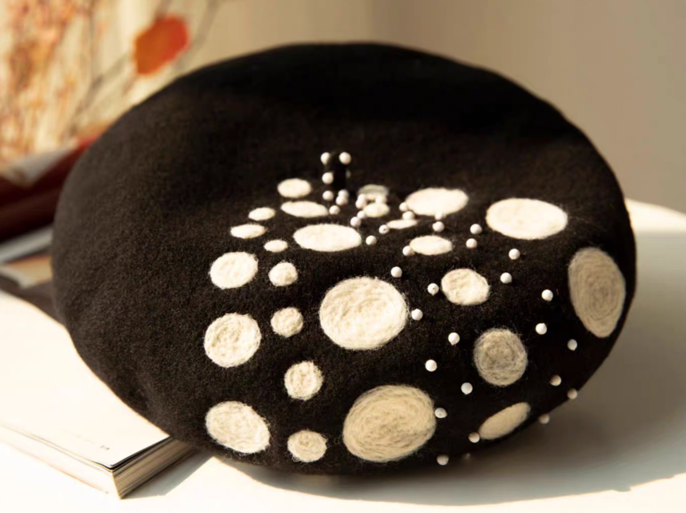 wool felt polka dot painter hat