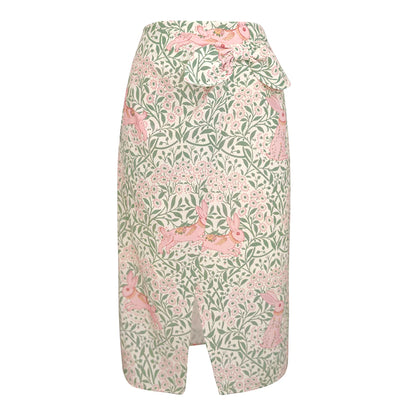 full bottom rabbit floral print skirt 