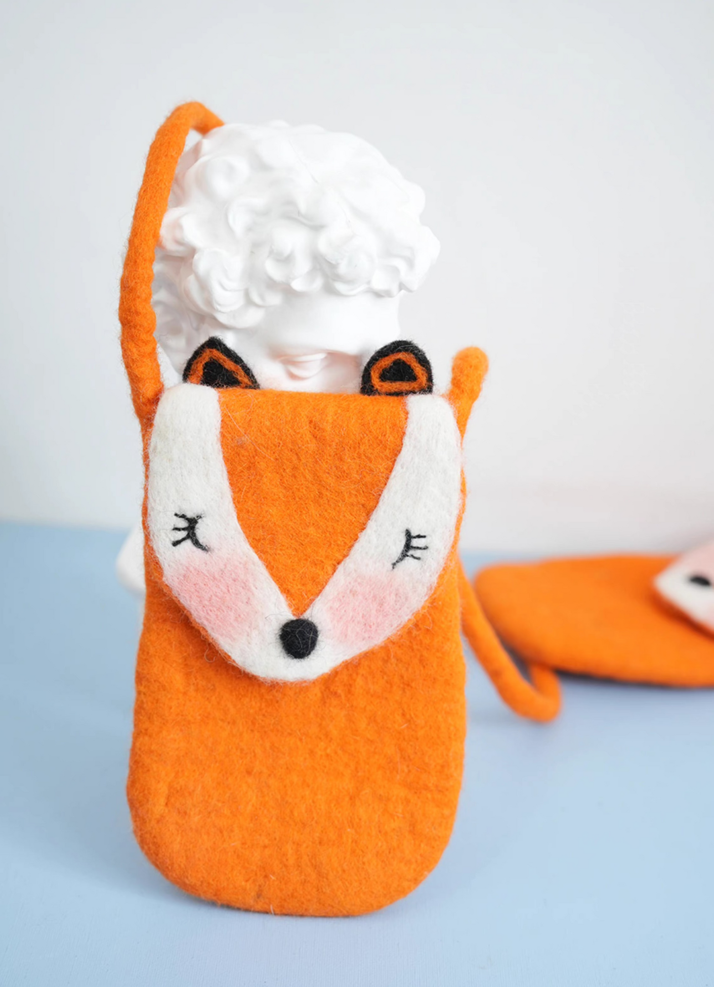 wool felt fox mobile phone bag