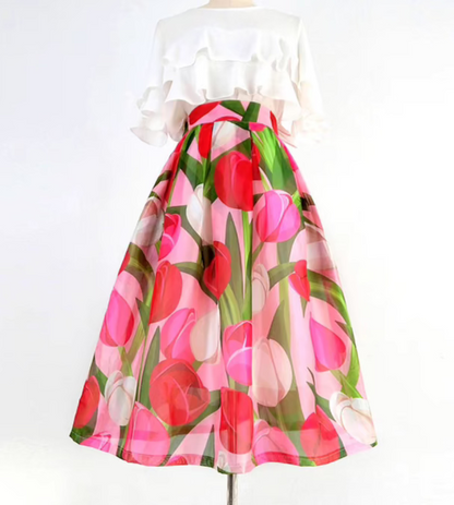 flower fairy tulip organza umbrella skirt