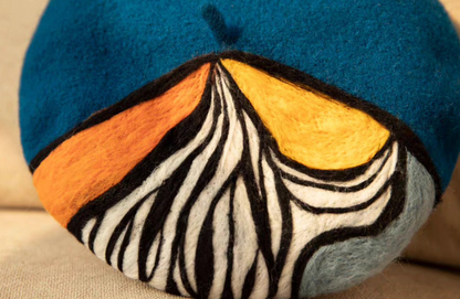 Japanese zebra retro beret