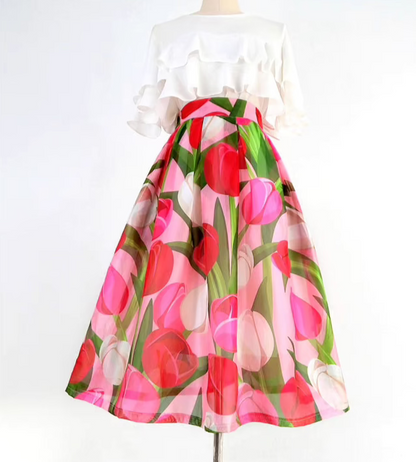 flower fairy tulip organza umbrella skirt