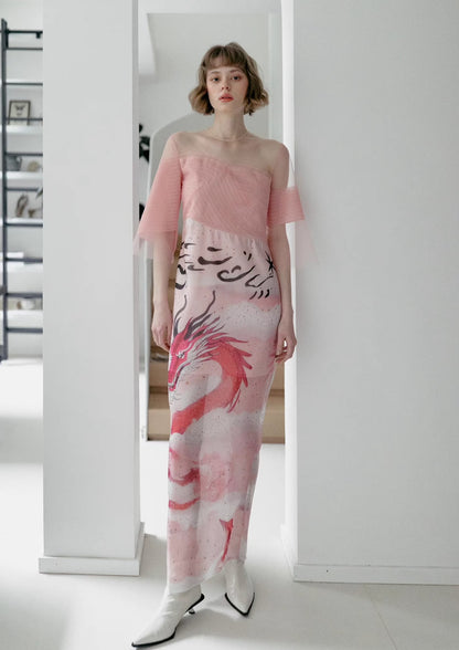 Dragon limited pink printed dress 