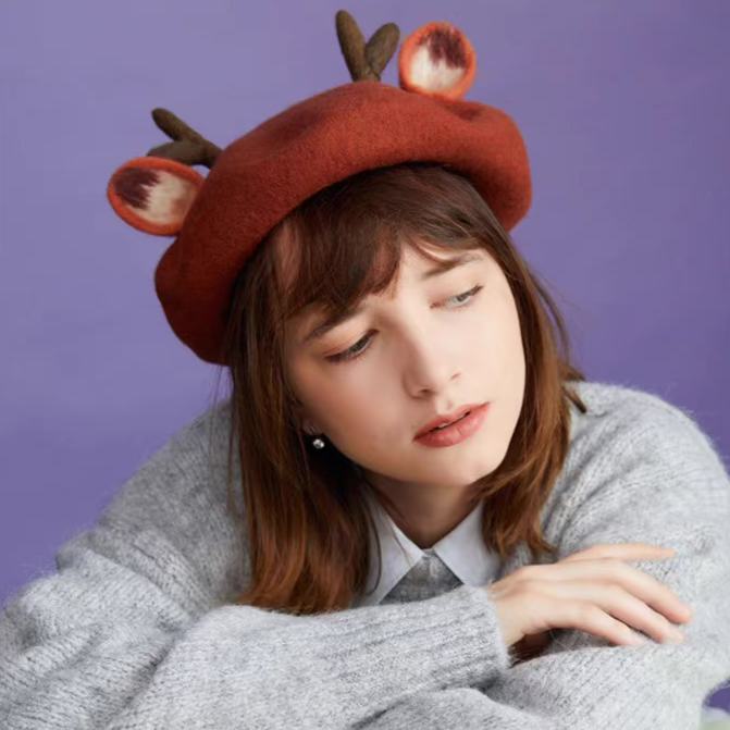 Deer Forest Style Beret