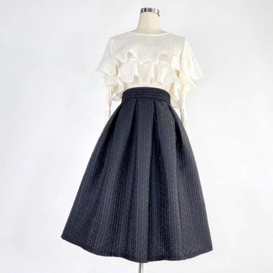 embroidered high waist women's half-length tutu skirt 