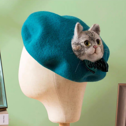 Wool felt cat custom hat