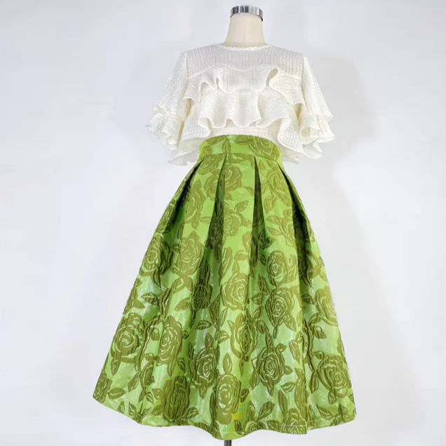 high-waist slim mid-length tutu skirt 