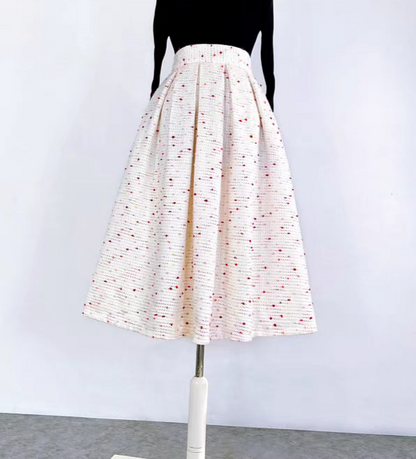 high waist colorful dots umbrella skirt