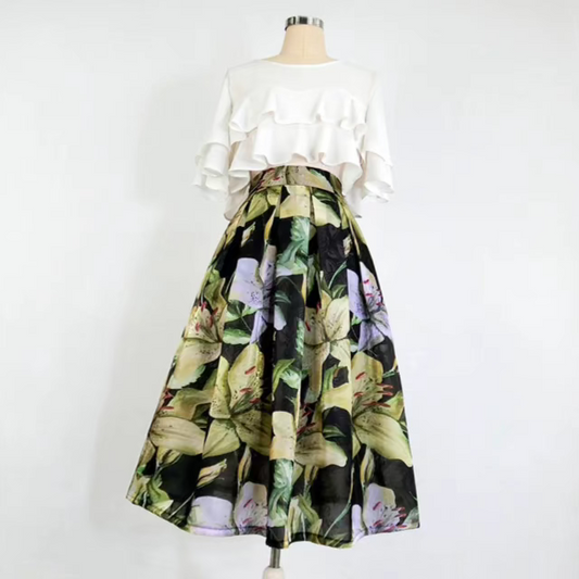 simple printed high-waisted skirts