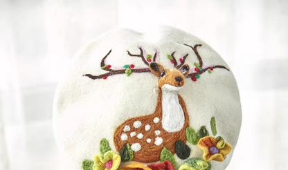 Wool Felt Fairy Tale Deer Elf Versatile Beret