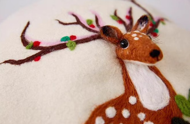 Wool Felt Fairy Tale Deer Elf Versatile Beret