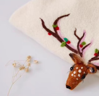 Wool Felt Fairy Tale Deer Elf Versatile Beret