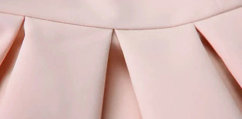 short-sleeved puffy A-line dress 