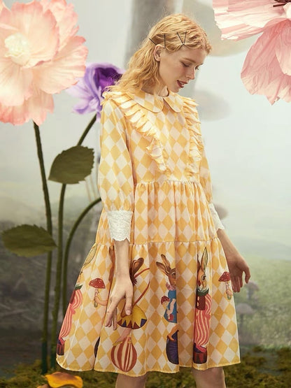 plaid fairy tale spring dress 