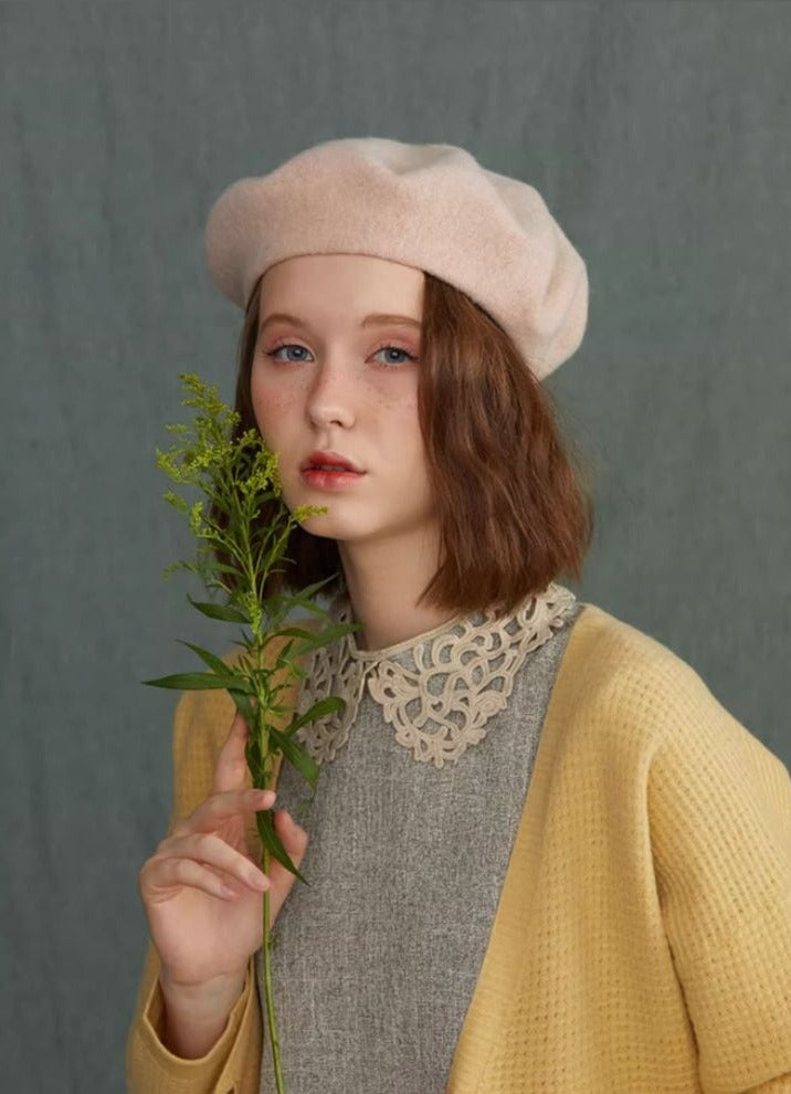 succulent wool felt beret